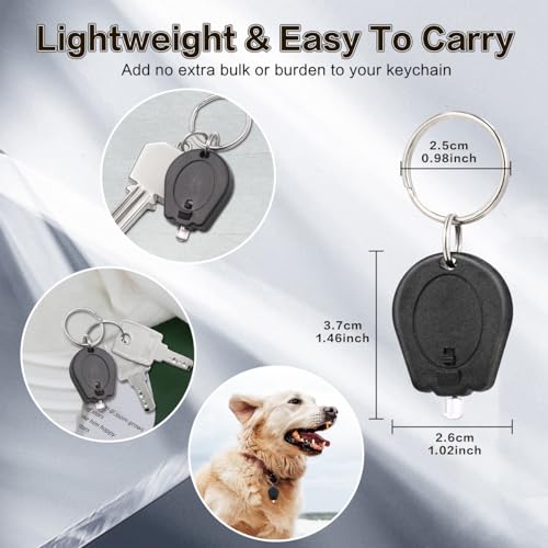 6 Pack 395nm Mini UV LED Keychain Flashlight UV Keychain Light Black Light for Detections