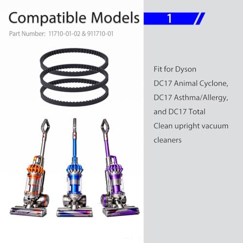 3-Pack Vacuum Belts for Dyson DC17 Animal & Asthma Models