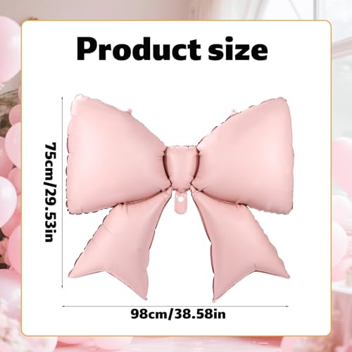 Large Bow Balloons Set - 2pcs 38.58x29.53in Pink Party Decor