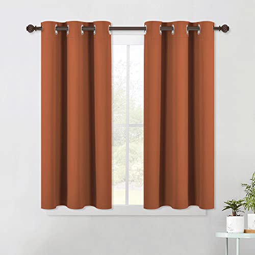 NICETOWN Burnt Orange Blackout Curtains - 42" x 45" Thermal Insulated Panels (Set of 2)