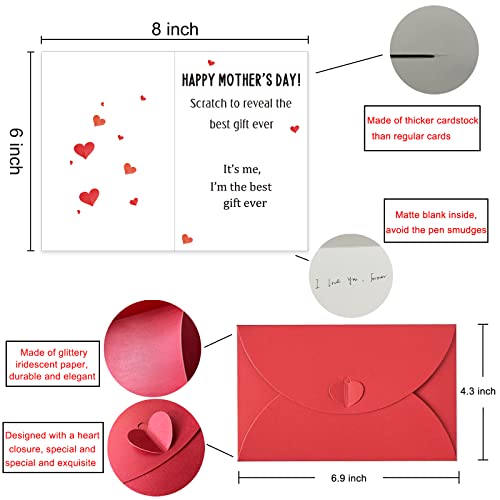 Funny Mother's Day Scratch Off Card with Envelope for Mom