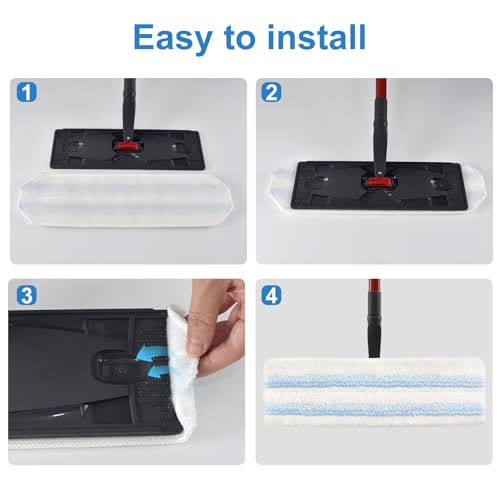 Microfiber Mop Replacement Pads for O-Cedar H2PrO Flat Mop - 4 Pack