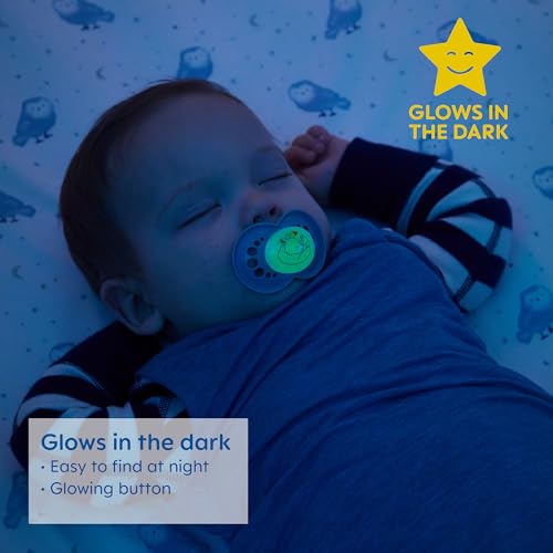 MAM Original Baby Pacifiers 0-6 Months, BPA-Free Silicone, Glows in the Dark, 2 Count