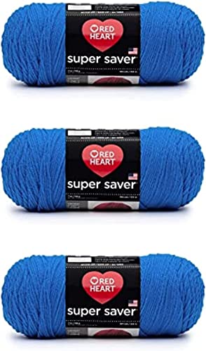 Red Heart Super Saver Worsted Weight Yarn - Delft Blue (3-Pack)