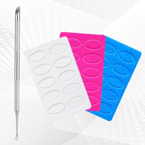 Eldraqth Loop Metal Cuticle Pusher and Prep Tool with Sandpaper Sheets