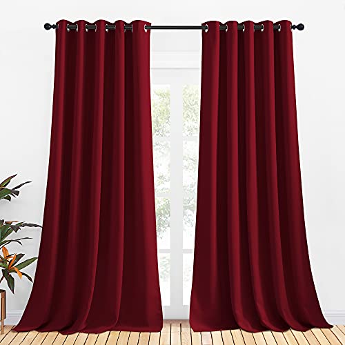 NICETOWN Burgundy Blackout Curtains - 70" x 95" (Pack of 2)