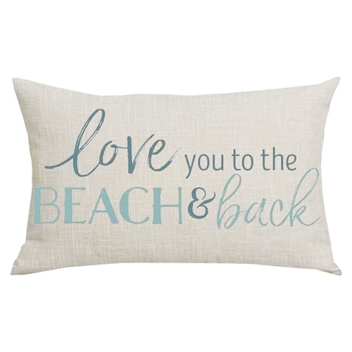 Love You to The Beach Decorative Throw Pillow Cover - 12x20"