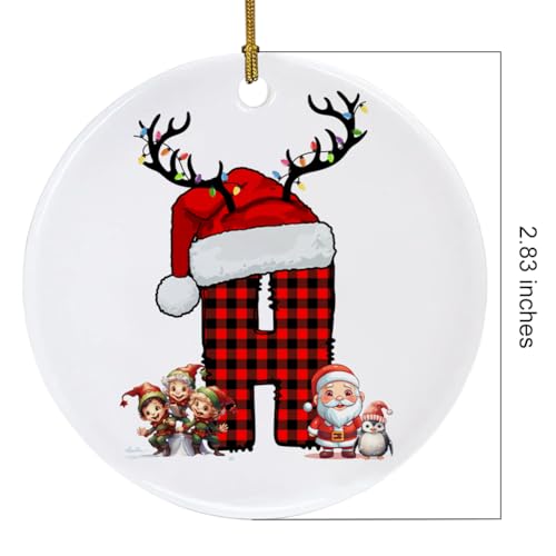 Alphabet Initial Letter Ornament - H Ceramic Christmas Keepsake, Tree Decoration, Xmas Gift