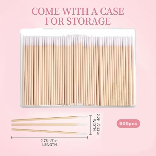 Hadnves 400 Pcs Precision Pointed Cotton Swabs with Wooden Sticks