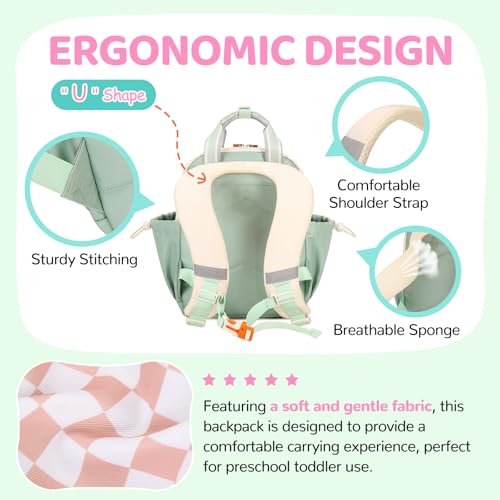 Toddler Girls Backpack with Ergonomic Straps for Daycare