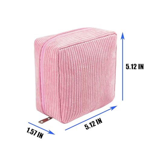 VCISPOK Corduroy Period Bag and Mini Makeup Pouch in Pink