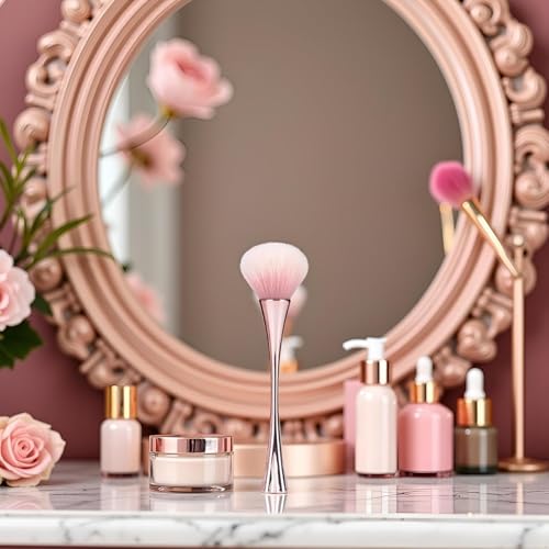 2Pcs Rose Gold Nail Dust Brush Soft Cleaner for Acrylic Nails Makeup