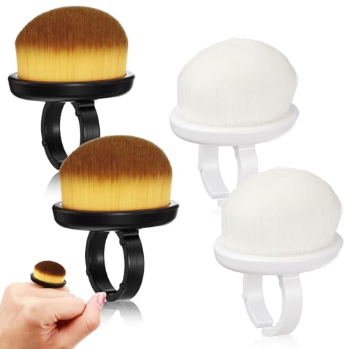 Nail Dust Cleaning Brush Ring 4-Pack - Soft Manicure Scrubber