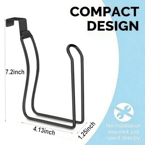 Black Over The Tank Toilet Paper Holder Set - 2 Pack, Space-Saving Bathroom Organizer