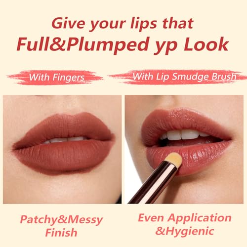 2-Piece Round Head Lip Smudge Brush & Makeup Blending Applicator