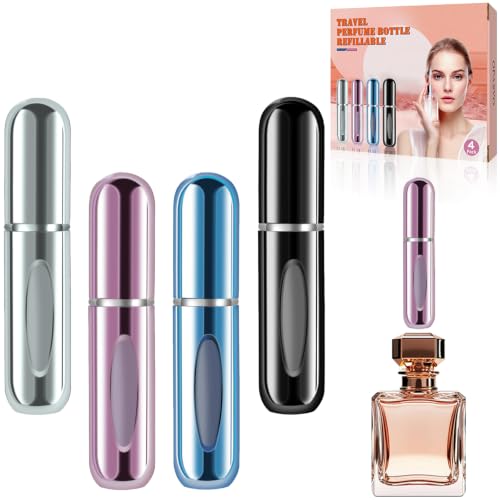 opasyo Refillable Perfume Atomizer Leak-Proof 5ml 4 Pack Travel Spray