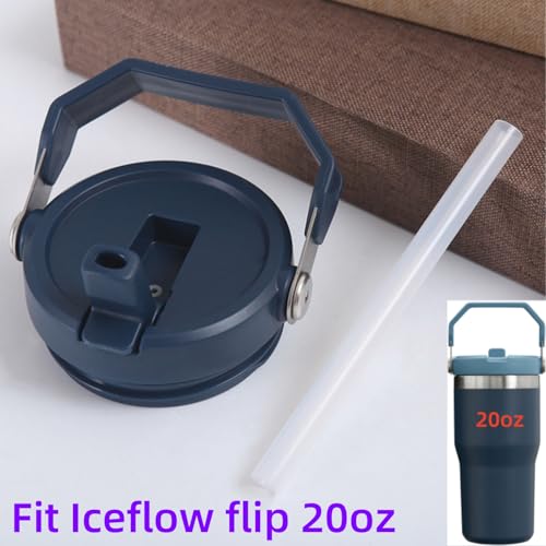Fit Stanley IceFlow 20oz Tumbler Replacement Clear Drinking Straw with Cleaning Brush - Compatible with Flip Series