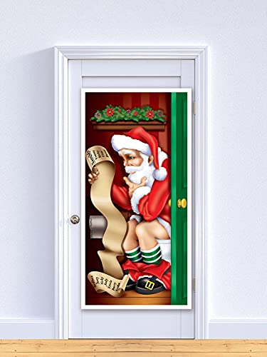 Beistle Santa Restroom Door Cover - 30x5 Feet Holiday Decor