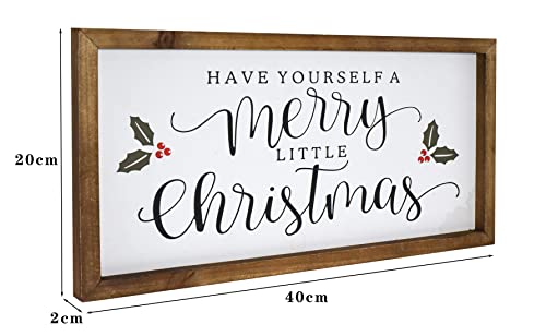 Holiday Wooden Wall Sign - Have Yourself A Merry Little Christmas - 16 x 8 Inches