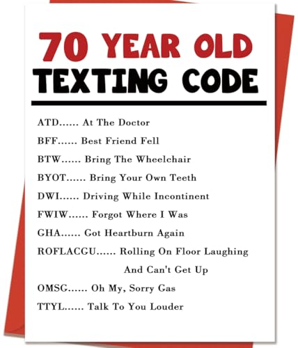 Humorous 70th Birthday Card for Men & Women | Fun Party Decoration