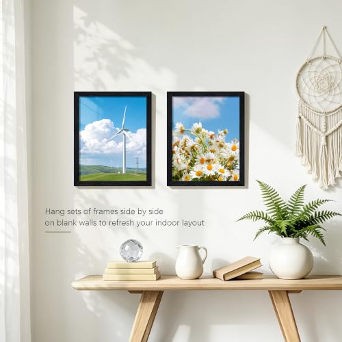 Fisnish Black Woodgrain 8x10 Picture Frame Set of 3 - Wall & Tabletop Display