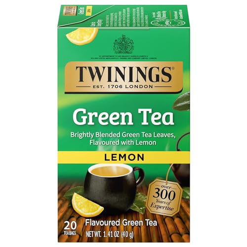 Twinings Green Tea with Lemon - Caffeinated Tea Bags, 20 Count