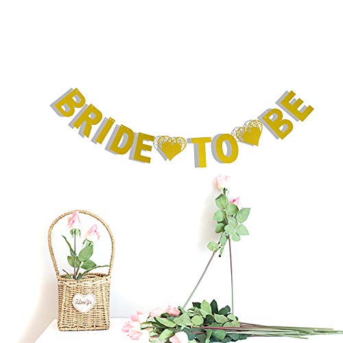 Glitter Gold Bride to Be Banner for Bridal Shower & Bachelorette