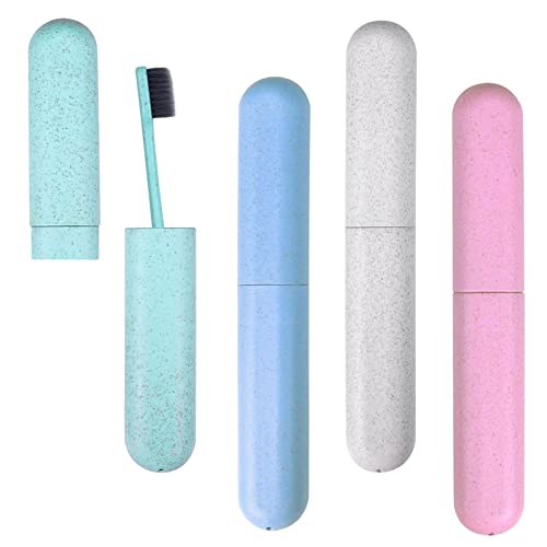 Hooqict 4 Pack Travel Toothbrush Case Portable Plastic Holder