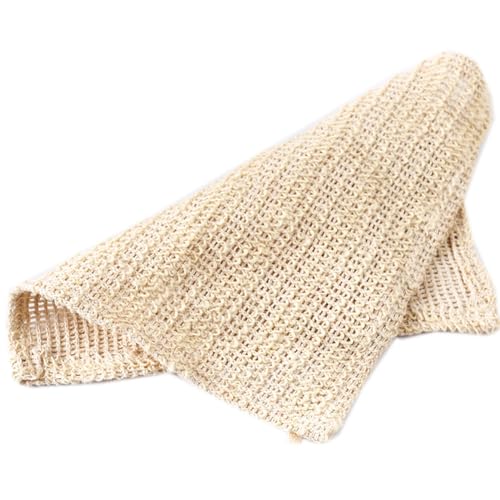 HiKin 2 Pack Cotton Linen Exfoliating Bath Washcloths 25x25cm - Body Scrub Towels