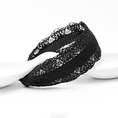 ccHuDE Wide Lace Non-Slip Hairband Soft Fabric Headband for Women