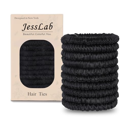 JessLab Satin Hair Scrunchies 10-Piece No Crease Gentle Hair Ties