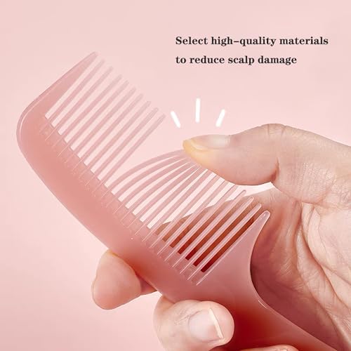 Jeletonp Mini Hair Comb Set - Cute Pink Fine Tooth and Rat Tail Combs