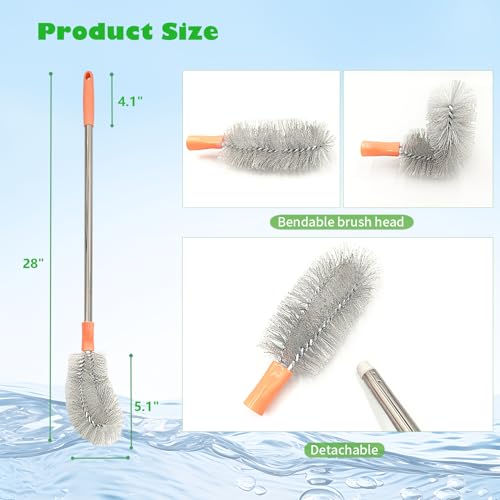 Extra Long Bottle Brush Set - 25 & 28 Inch Gallon Jug Cleaners