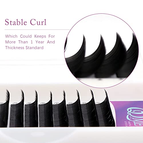 QDMEYEA Individual Eyelash Extensions 0.07 C Curl 14mm Silk Lashes