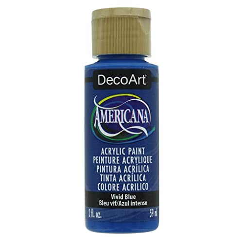DecoArt Americana Acrylic Paint - Vivid Blue, 2 Fl Oz