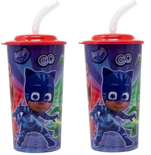 PJ Masks 16 oz Sports Tumbler Set with Lid & Straw - 2 Pack