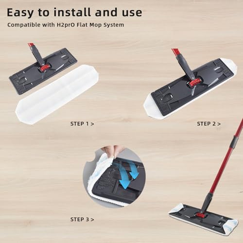 Microfiber Flat Mop Replacement Pads for H2prO - 2 Pack