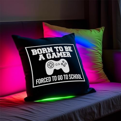 Born to Be a Gamer Throw Pillow Cover - 18x18 Inch - Gamer Gifts
