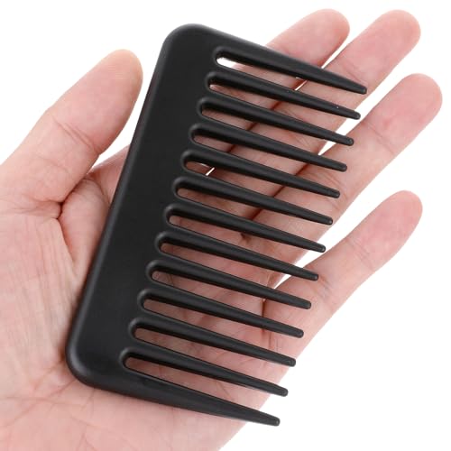Mozeat Lens Mini Travel Wide Tooth Comb - Black Pocket Hair Comb