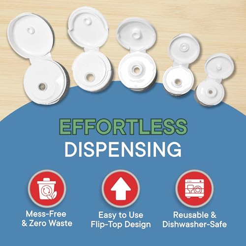 10-Pack Bottle Emptying Cap Kit - 5 Sizes (20mm-38mm) Reusable Leak-Proof
