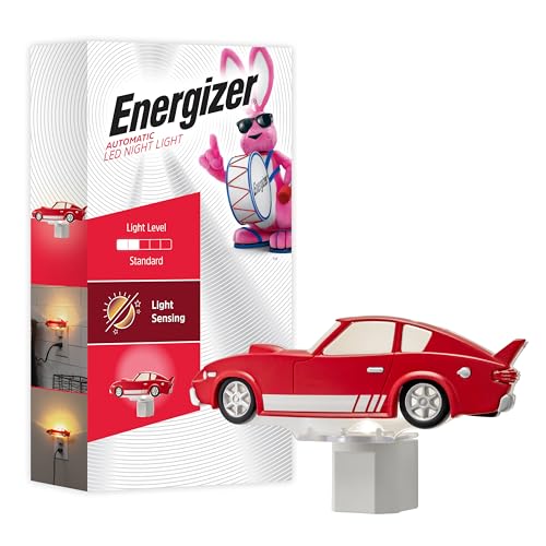 Energizer Race Car LED Night Light with Dusk to Dawn Sensor, Soft White