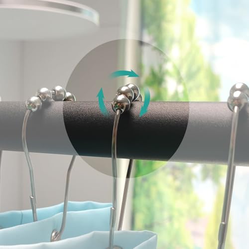 Crystal Rhinestone Shower Curtain Hooks - 12 Pack Stainless Steel