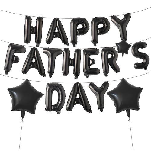 HAPPY FATHER’S DAY Balloons Banner Set with Star Balloons
