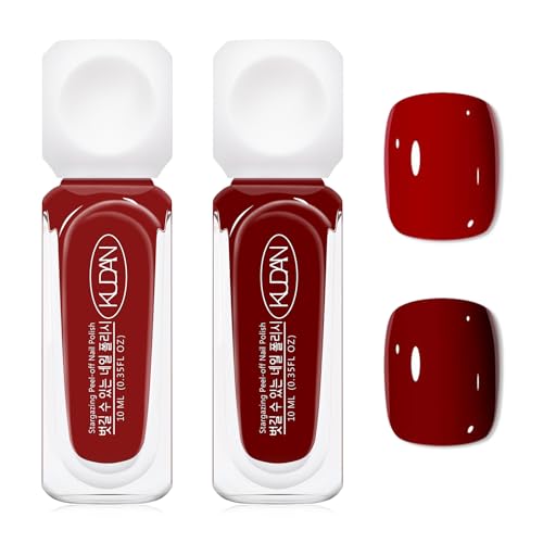 Burgundy Red Nail Polish 2-Piece Set Fast Drying Long Lasting 10ml