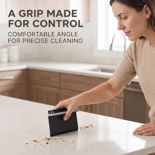 2-Pack Black Kitchen Sink Squeegee Cleaner & Countertop Brush