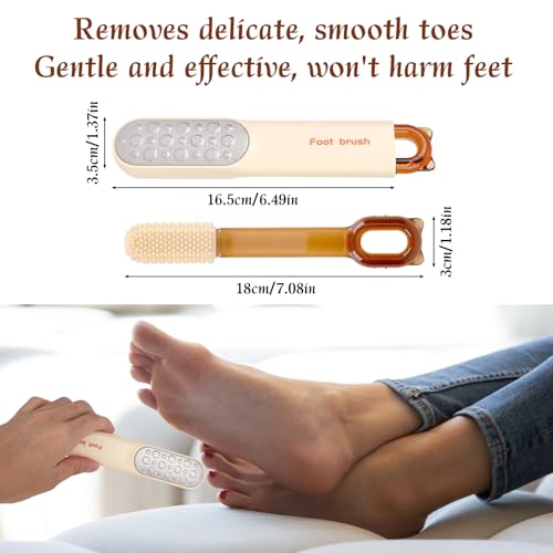 Fukaisu Double-Sided Stainless Steel Foot File & Crevice Brush Pedicure Tool