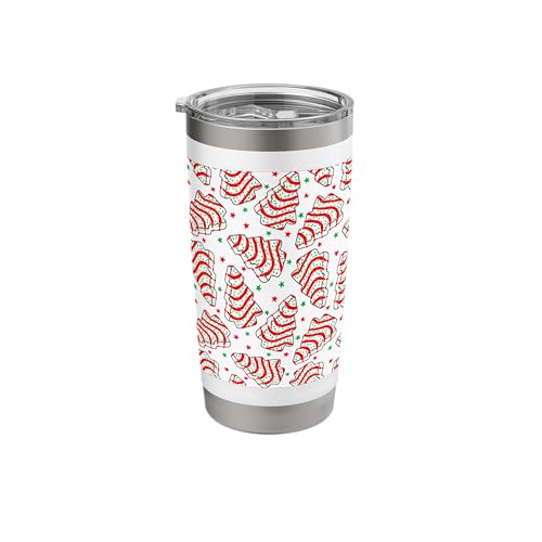 Christmas Tree Cake Tumbler 20oz Stainless Steel Insulated Drinkware - White