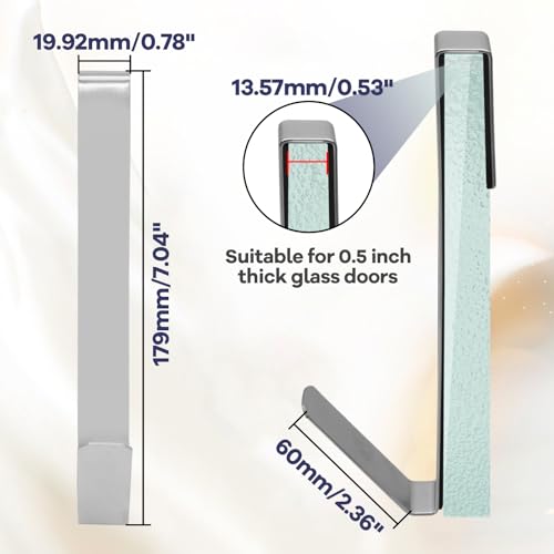 Stainless Steel Shower Door Hooks - 7 Inch, Drilling-Free, 3 Pack