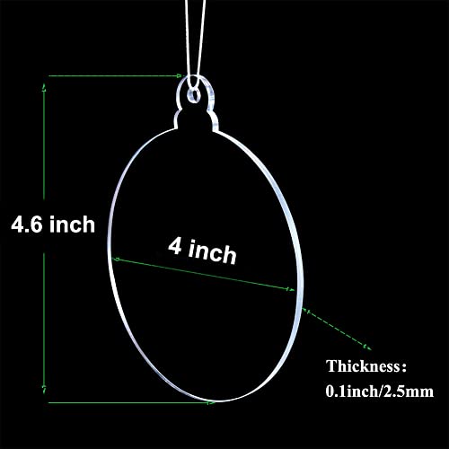 Clear Acrylic Christmas Ornaments Set - 4 Inch Blank DIY Holiday Decorations