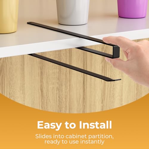 Quehun Black Tumbler Lid Organizer - Holds Up to 30 Lids, No Drill